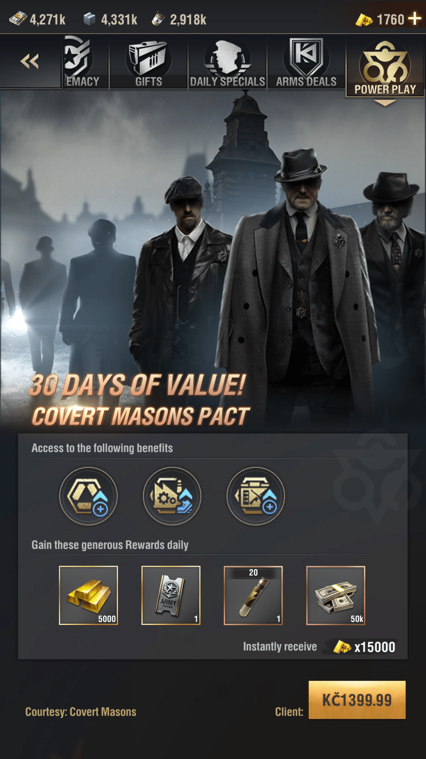 Warpath Subscription packages ZE Gaming Club